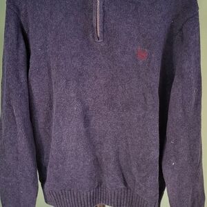 Chaps Ralph Lauren Navy Sweater with Half-Zip, Cotton
